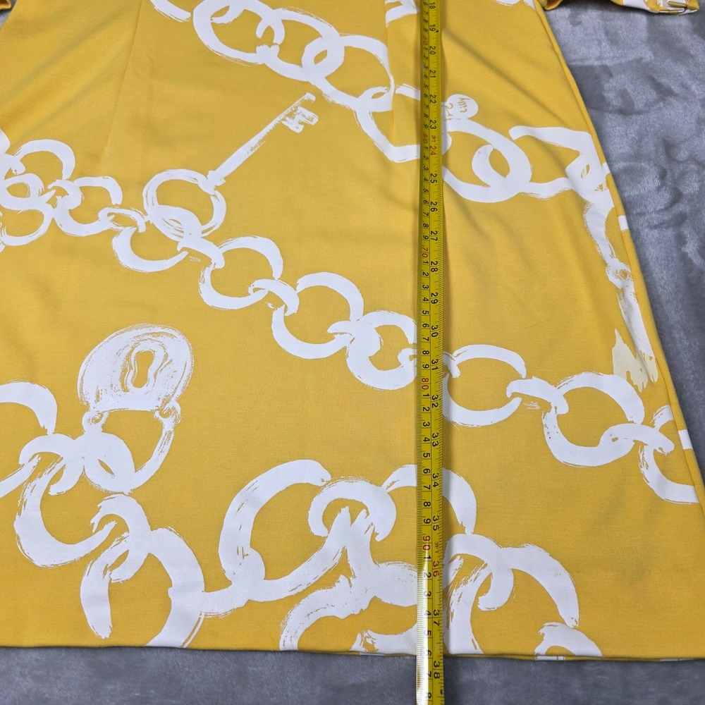 Lilly Pulitzer Yellow & White Chain Print Midi Dress - Picture 8 of 12